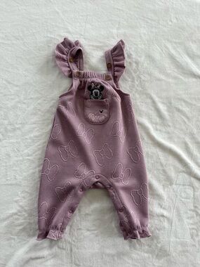 Disney Mauve Ribbed Minnie Mouse Overalls for Kids
